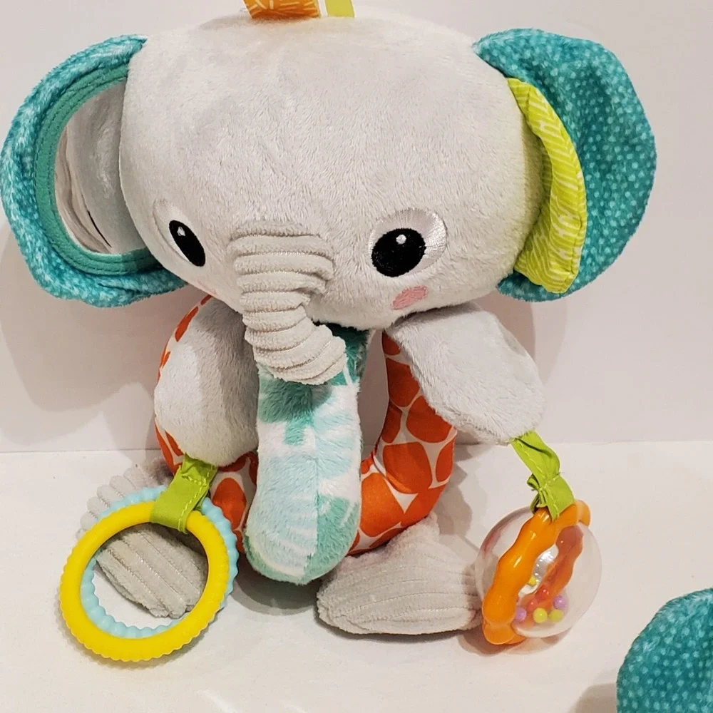 Bright Starts Elephant‎ Baby Rattle and Crinkle Teether Set